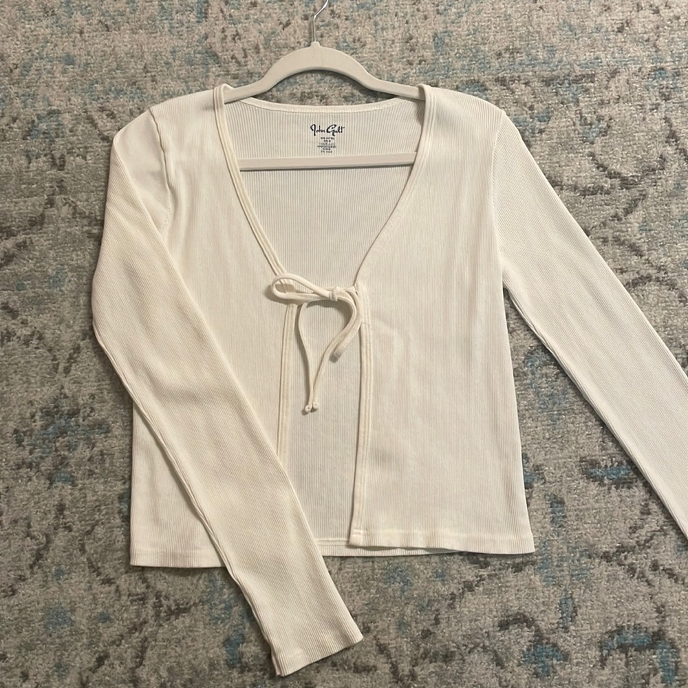 Pacsun white front tie sweater